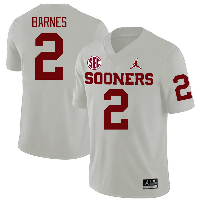 Men #2 Jovantae Barnes Oklahoma Sooners 2024 SEC Conference College Football Jerseys-White